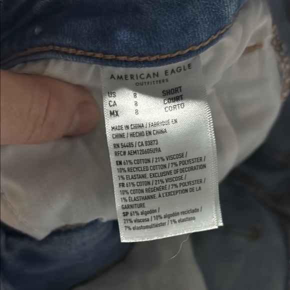 COPY - Women's Blue Distressed Jeans American Eagle Next Level Stretch - Picture 2 of 4